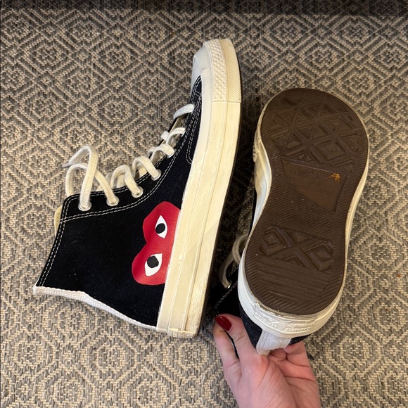 Comme Des Garcons PLAY x Converse Unisex Chuck Taylor High Top Sneakers - Picture 4 of 6